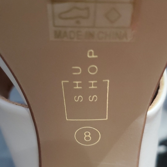 ShuShop Cream Platform Sandals with Pearl Detail Federica NIB Going Out Heels - Picture 9 of 10